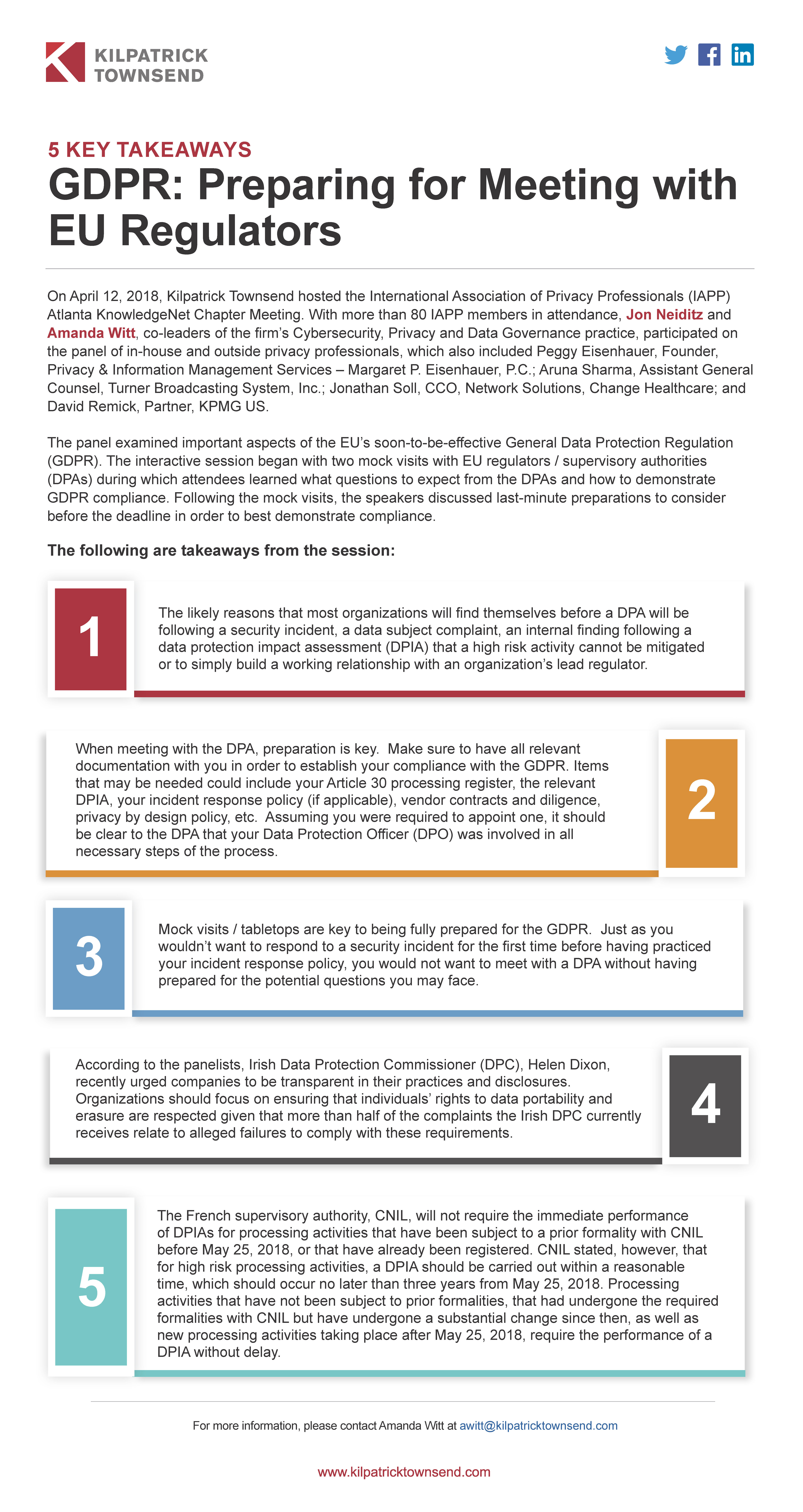 5 Key Takeaways | GDPR: Preparing for Meeting with EU Regulators