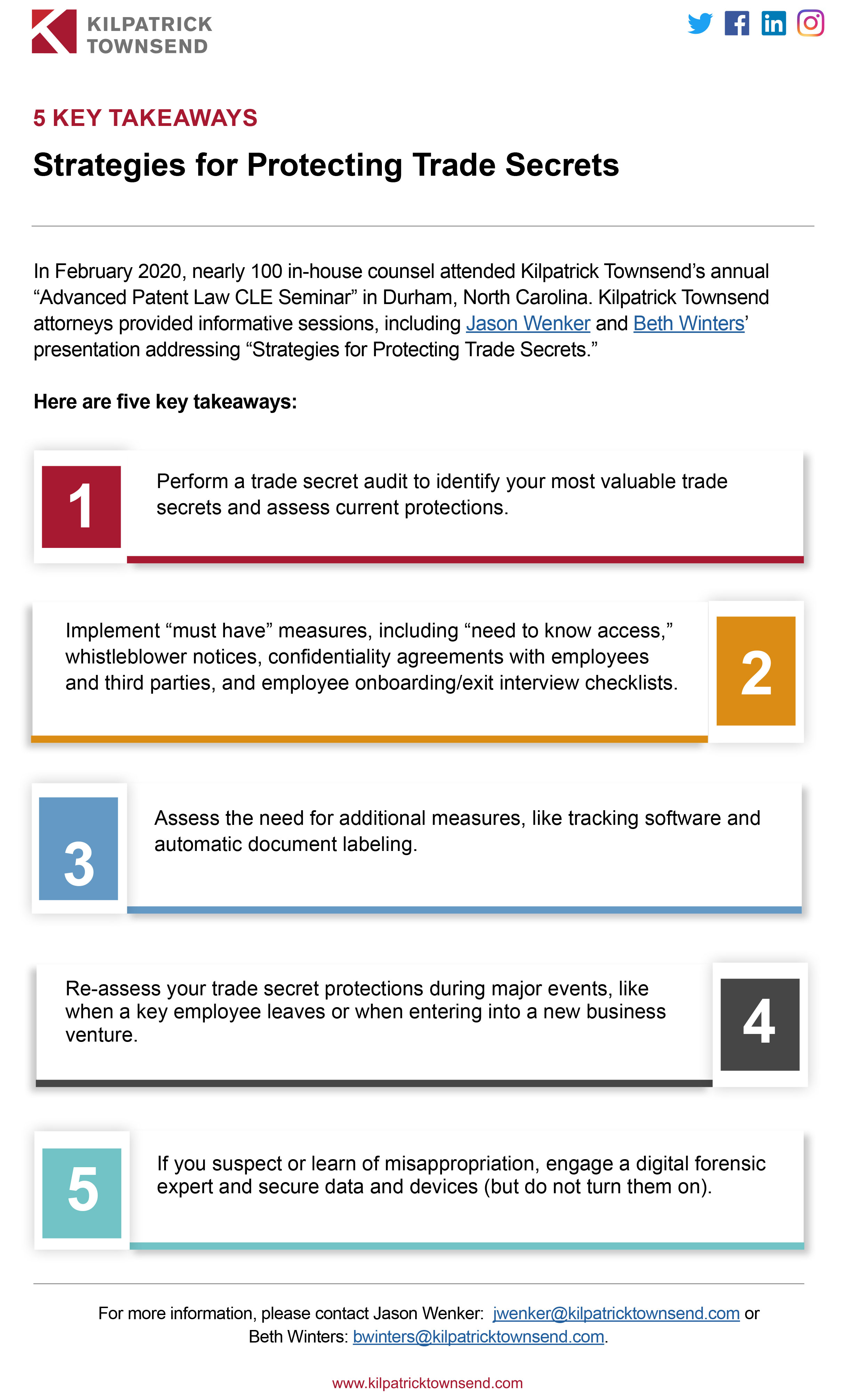 5 Key Takeaways | Strategies for Protecting Trade Secrets