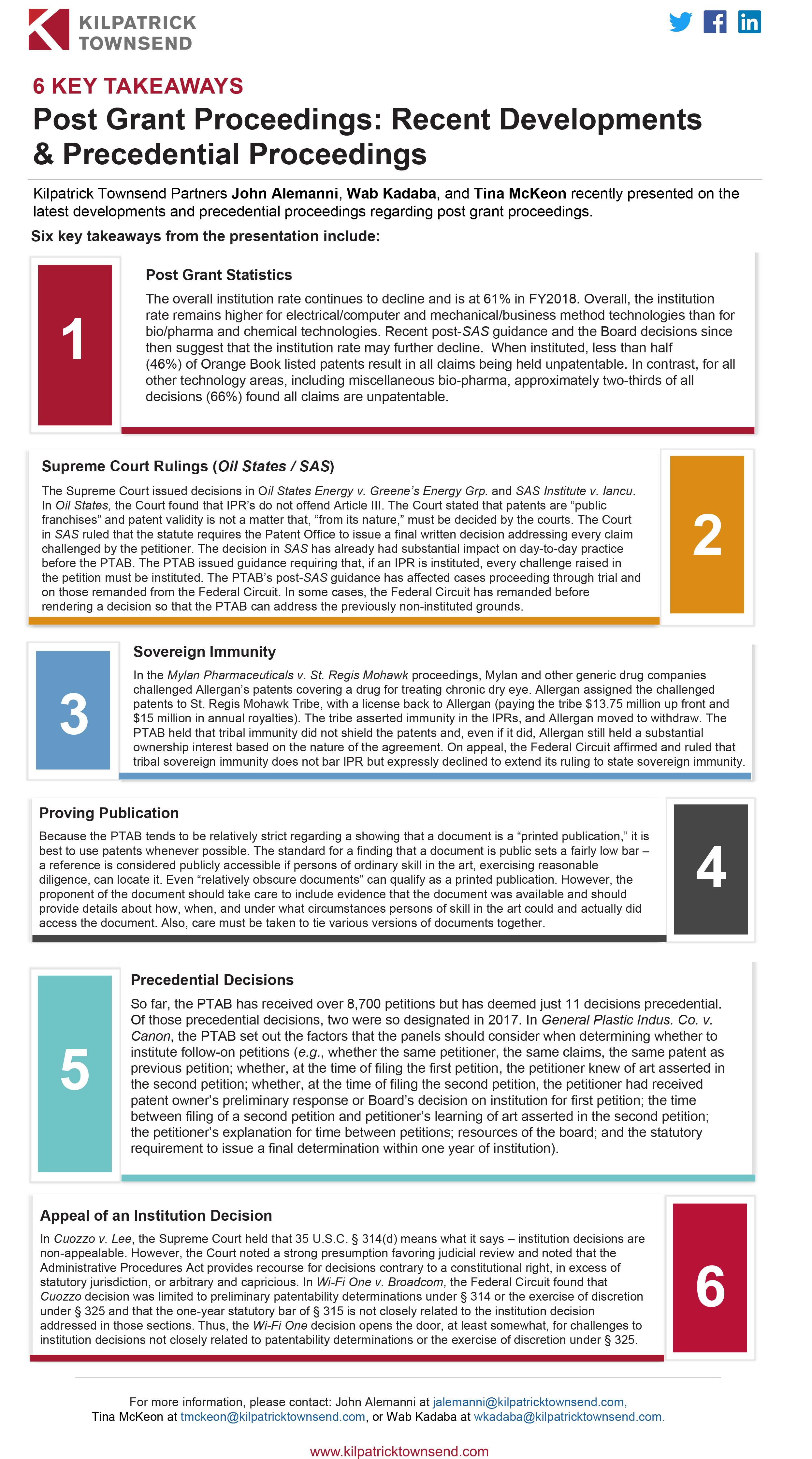 Post Grant Proceedings: Recent Developments & Precedential Proceedings