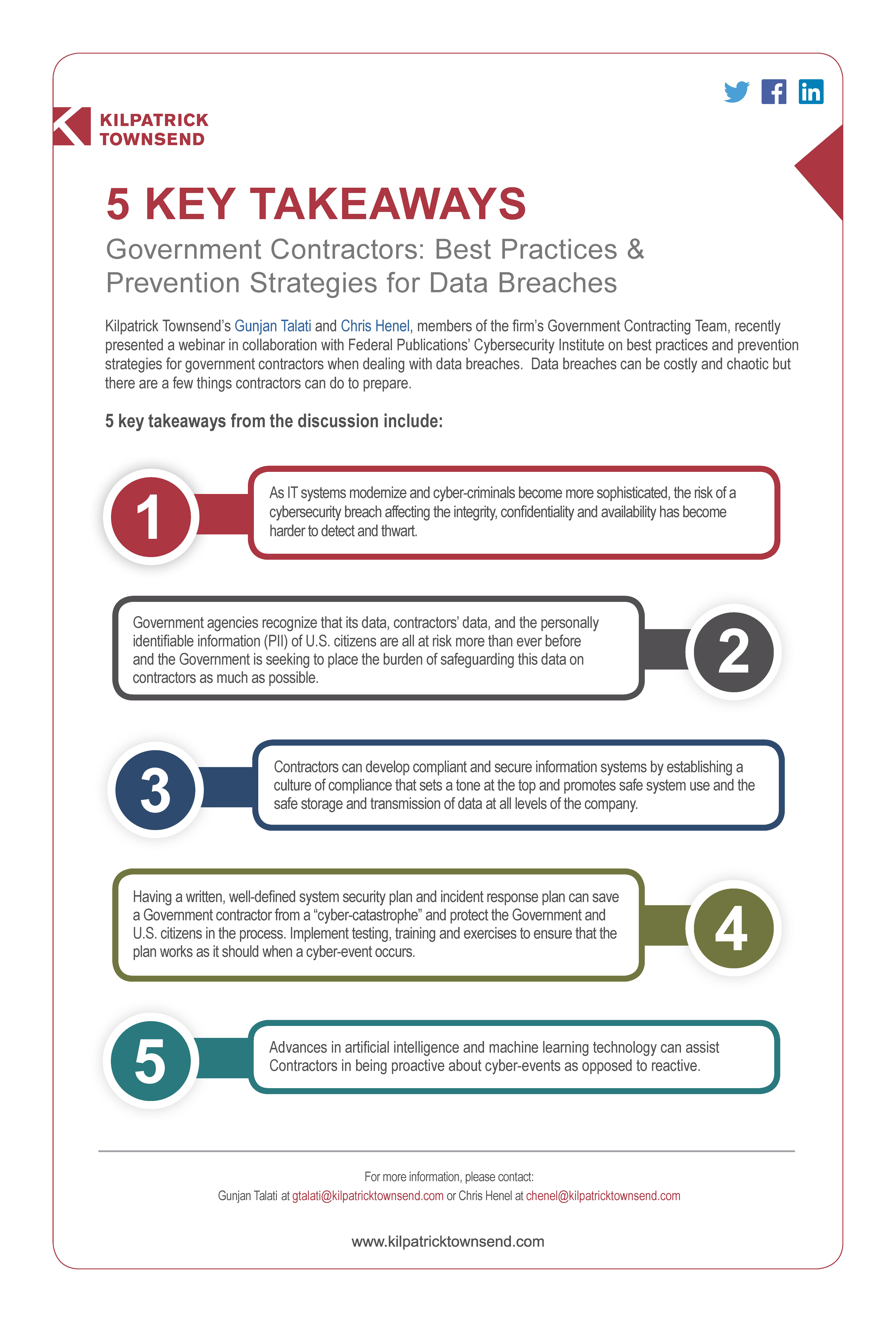 5 Key Takeaways: Government Contractors: Best Practices & Prevention Strategies for Data Breaches