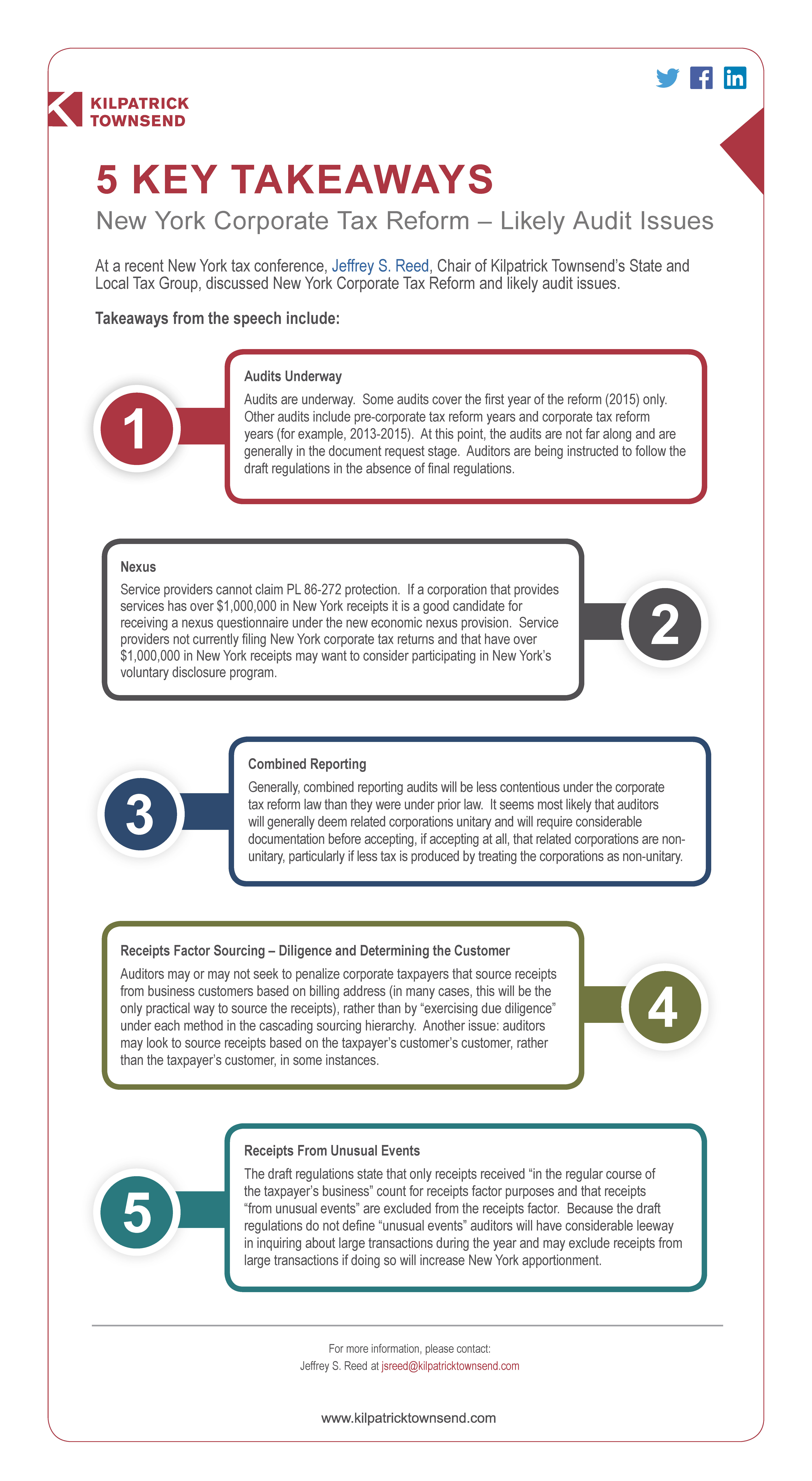 5 Key Takeaways: New York Corporate Tax Reform – Likely Audit Issues