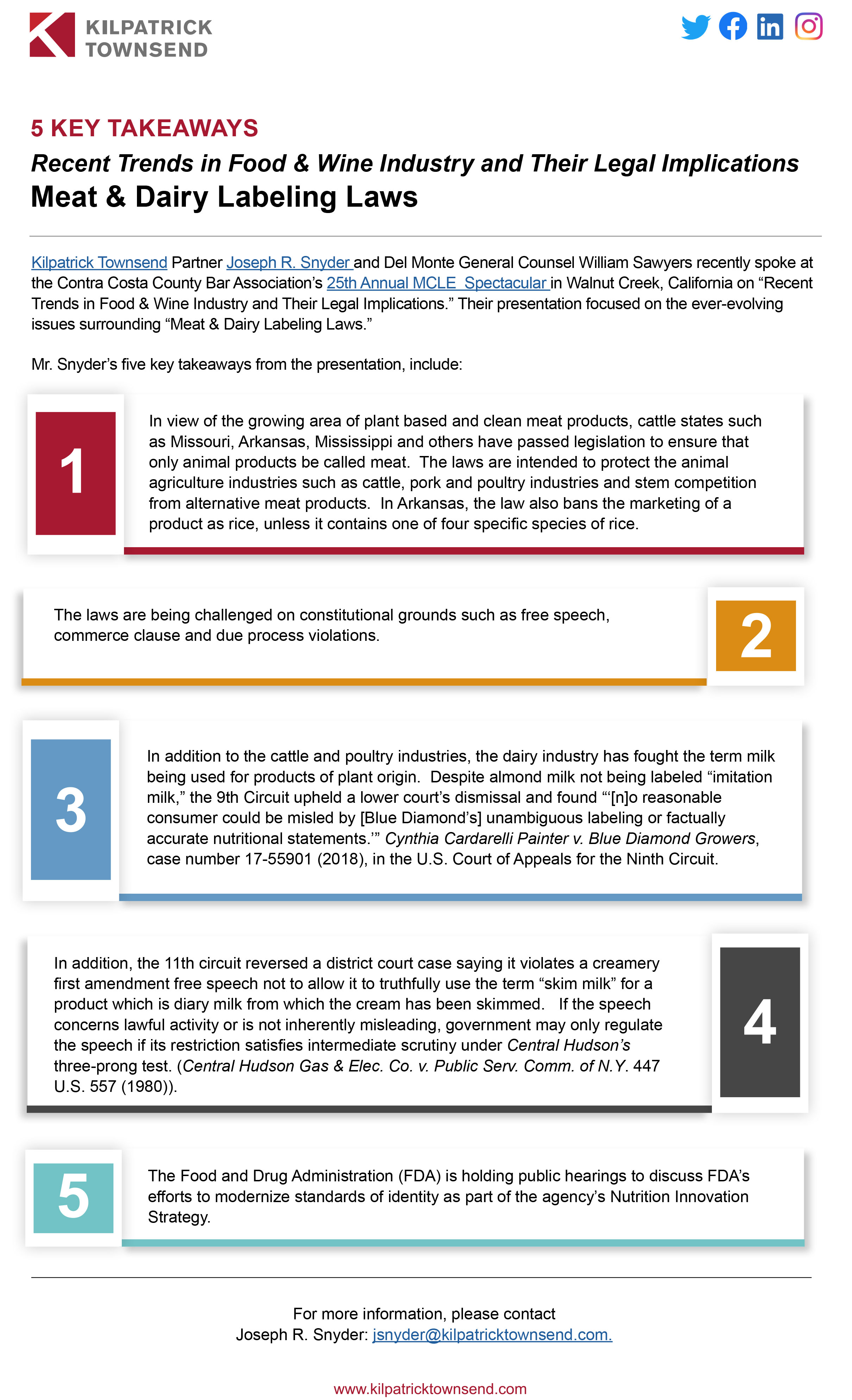 Recent Trends in Food & Wine Industry and Their Legal Implications | Meat & Dairy Labeling Laws