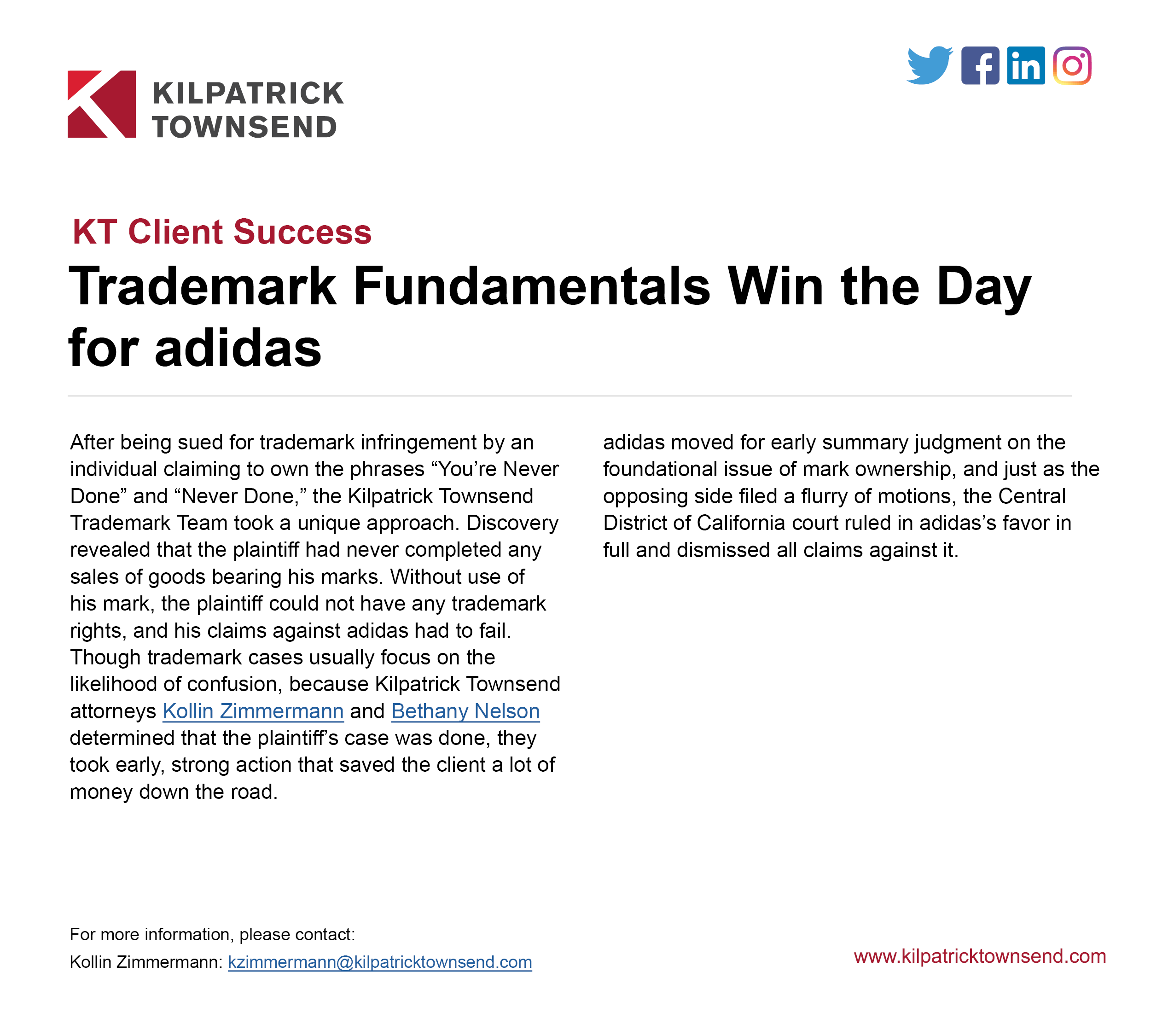 Trademark Fundamentals Win the Day for adidas