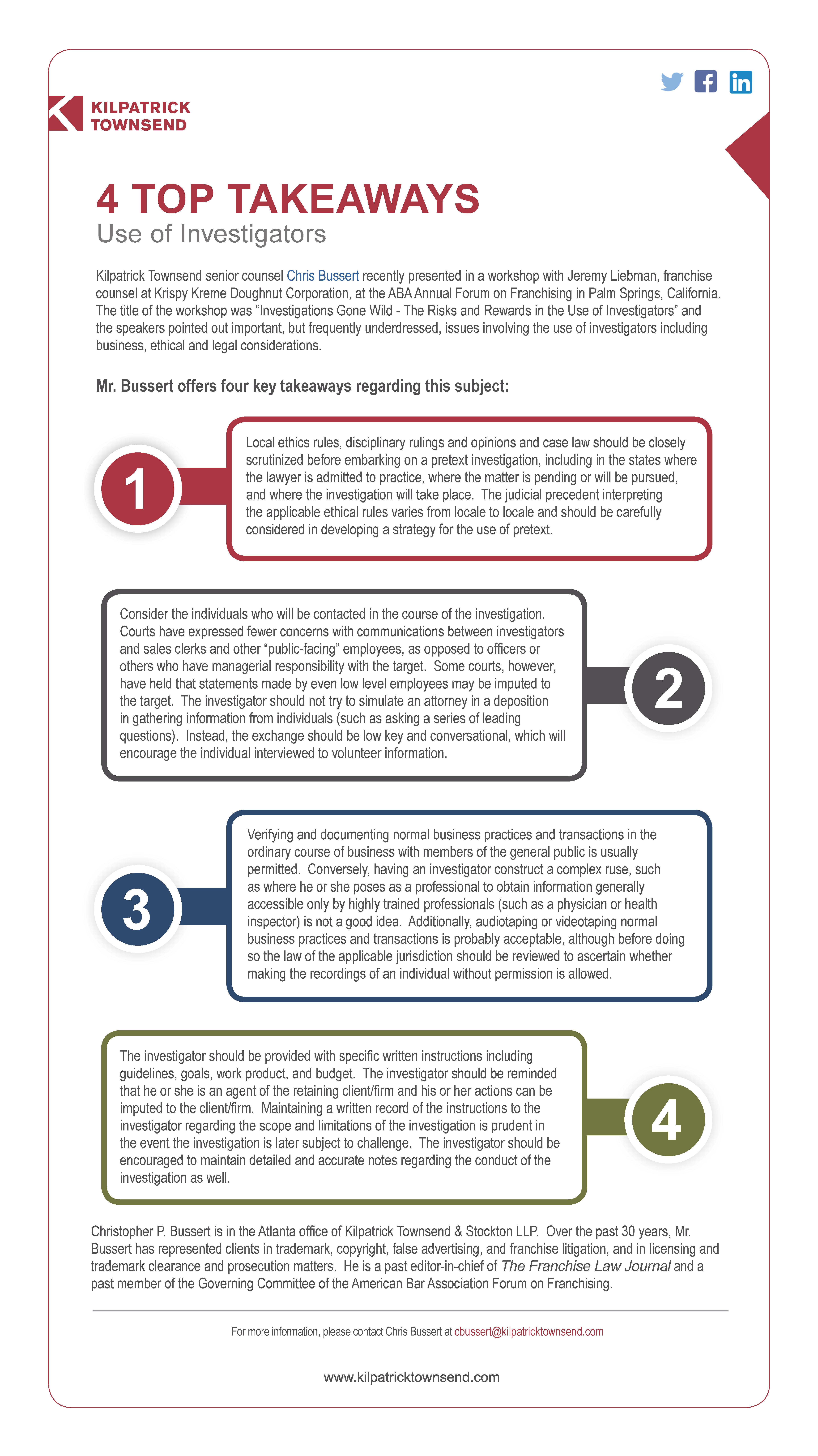 4 Top Takeaways: Use of Investigators